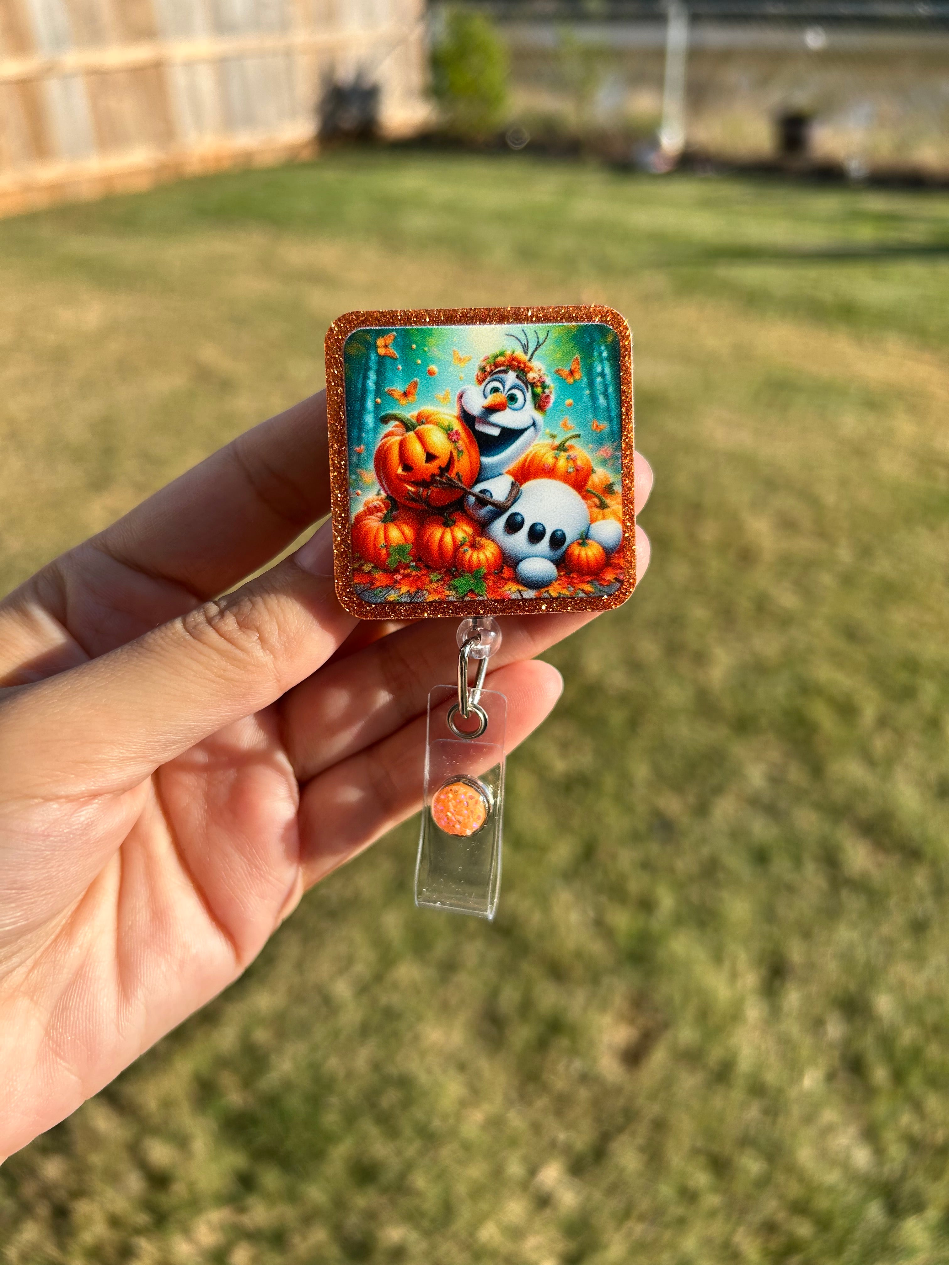 Snowman Pumpkin Badge Reel