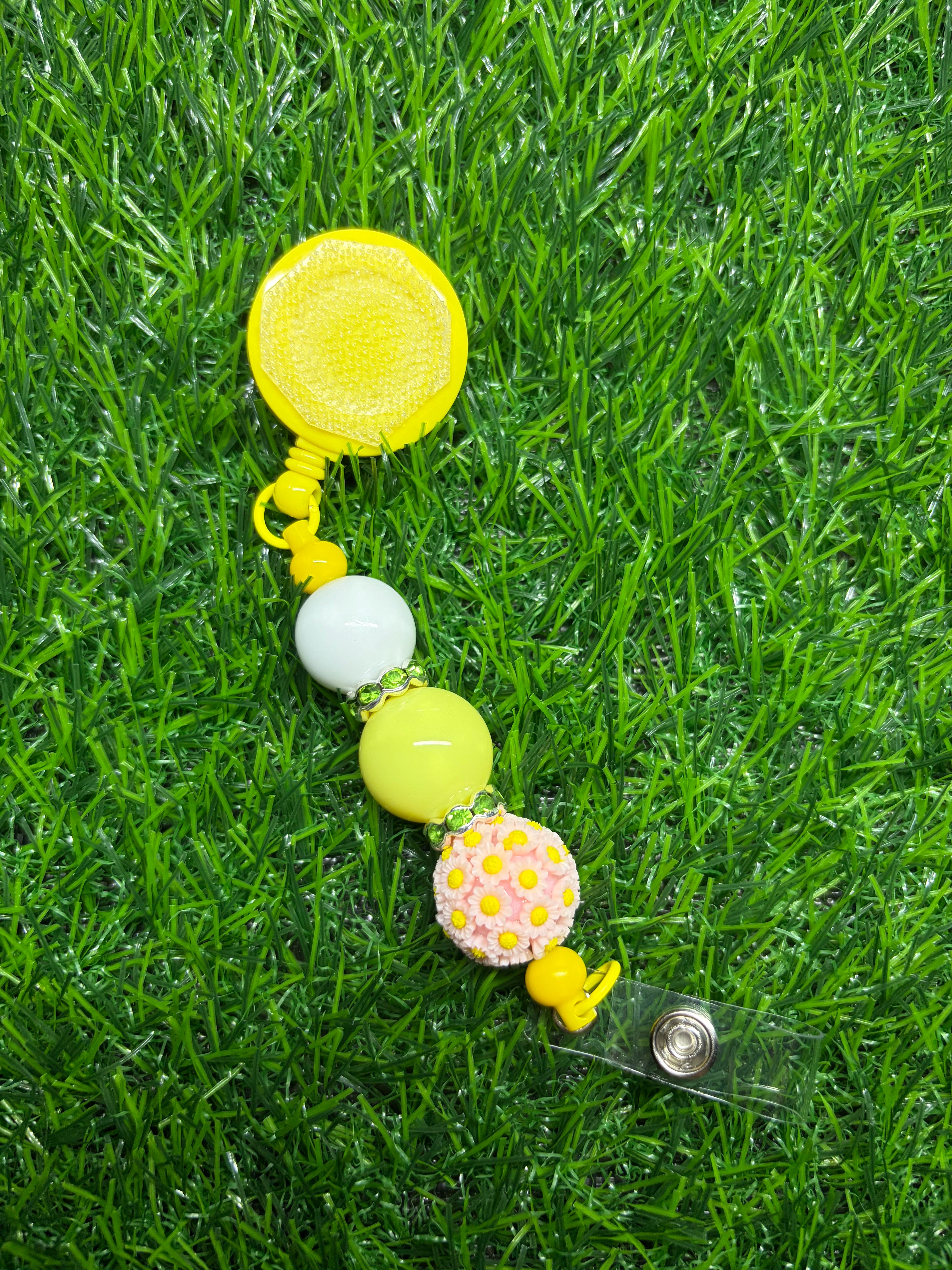 Yellow Flower Interchangeable Badge Reel (Belt Clip)