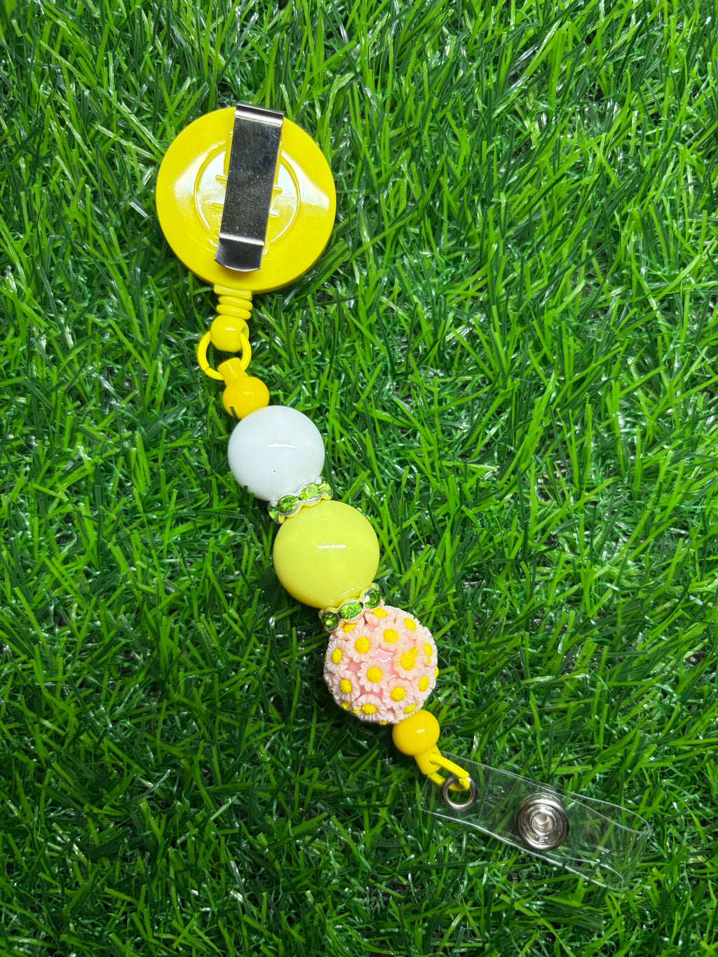 Yellow Flower Interchangeable Badge Reel (Belt Clip)