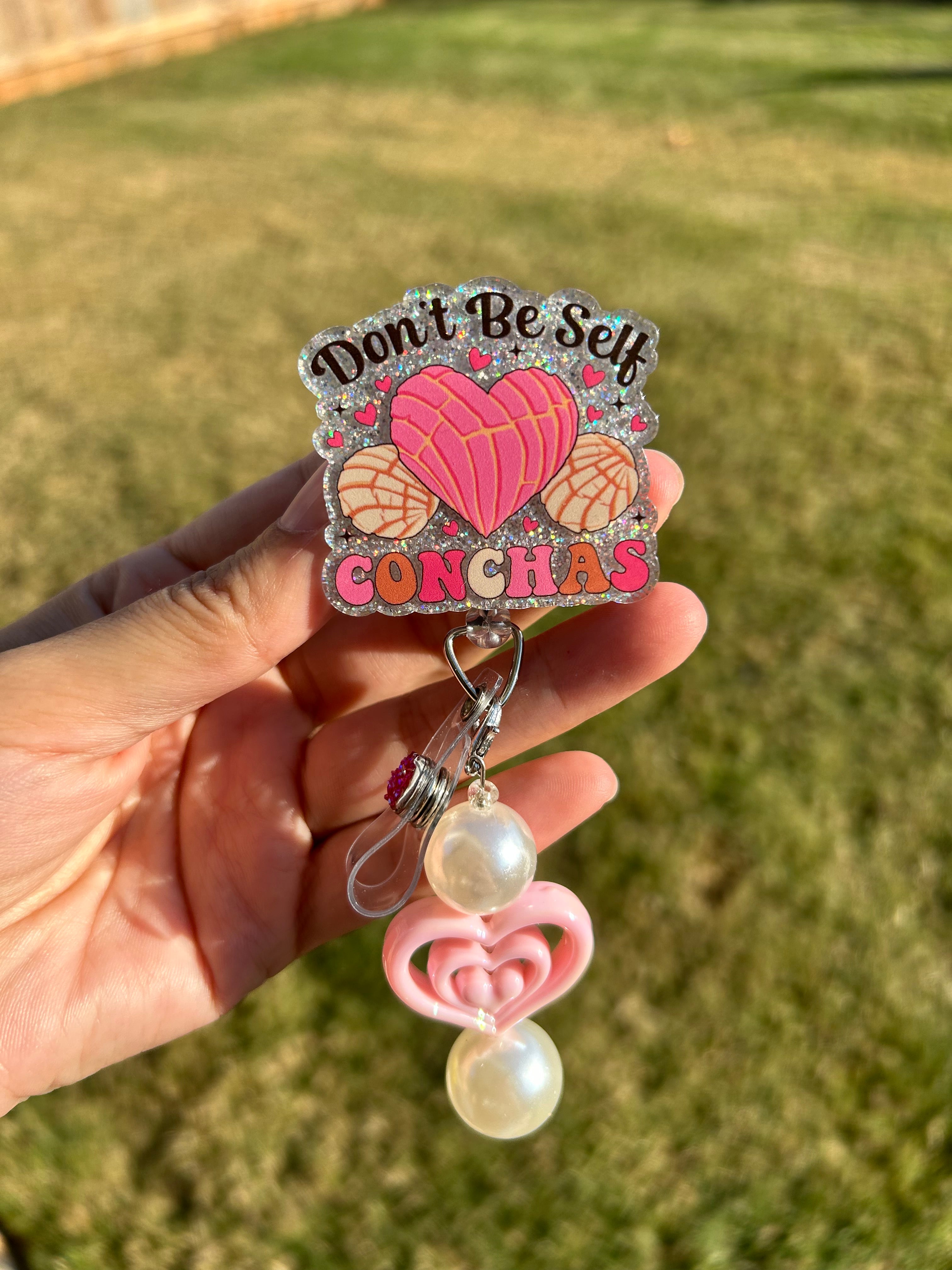 Don’t be self Concha’s Beaded Badge Reel